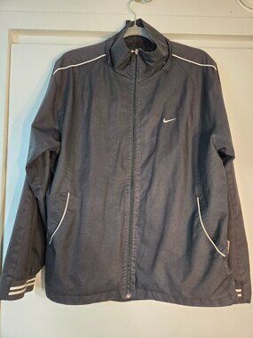 Nike Elite Black Zip Jacket Men's Medium Golf Tennis Athletic Lightweight EUC